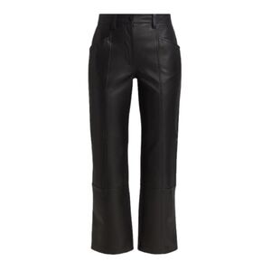 NWT ST. JOHN Lambskin Leather Straight Crop, Sz 6, Retail $2695